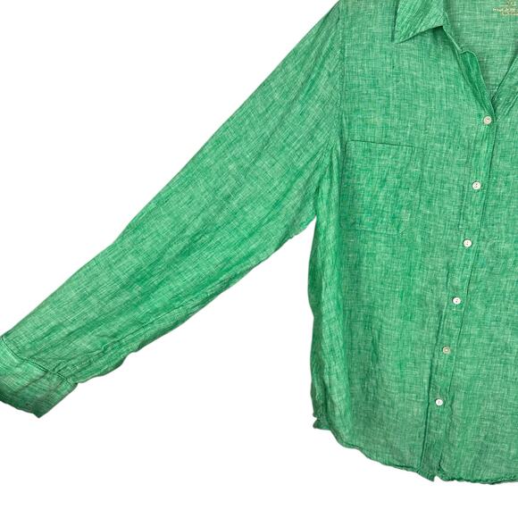 Lilly Pulitzer Sea View Button Down Breezy Linen Top Spearmint Green Size XXL - Picture 6 of 14